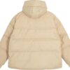 Abrigo de invierno con capucha y plumón ultrafino “beige”