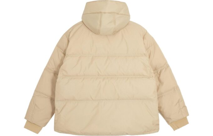 Abrigo de invierno con capucha y plumón ultrafino “beige”