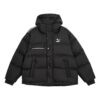 Abrigo de invierno con capucha y plumón ultrafino “Negro”