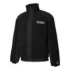 Abrigo de peluche con logo “Negro”