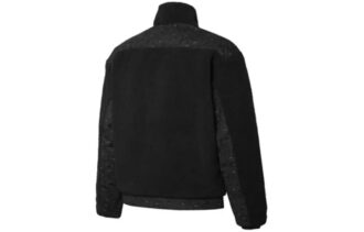 Abrigo de peluche con logo “Negro”