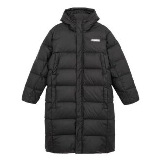 Abrigo largo de plumas oversize “Negro y blanco”