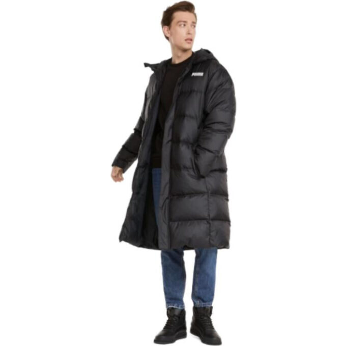 Abrigo largo de plumas oversize “Negro y blanco”