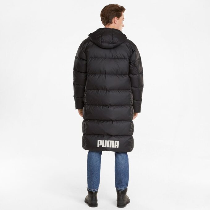 Abrigo largo de plumas oversize “Negro y blanco”