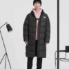 Abrigo largo de plumas oversize “Negro y blanco”