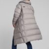Abrigo ligero de plumas con capucha “gris”