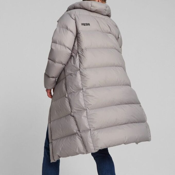 Abrigo ligero de plumas con capucha “gris”