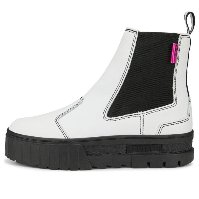 Botas Chelsea Mayze Pop para mujer, color blanco y negro