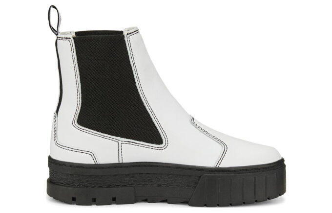 Botas Chelsea Mayze Pop para mujer, color blanco y negro