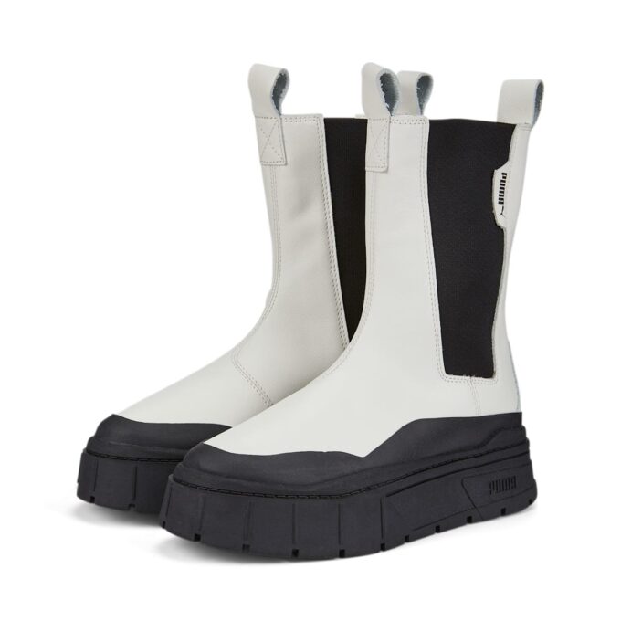 Botas Chelsea Mayze Stack “Gris vaporoso y negro” para mujer