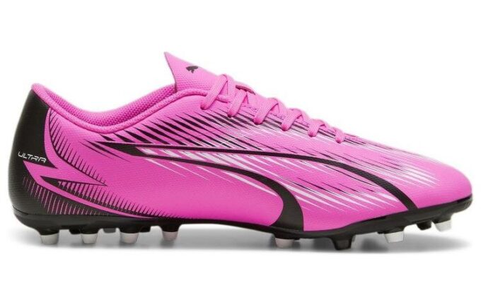 Botas de fútbol Ultra Play MG “Rosa, Blanco y Negro”