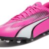 Botas de fútbol Ultra Play MG “Rosa, Blanco y Negro”