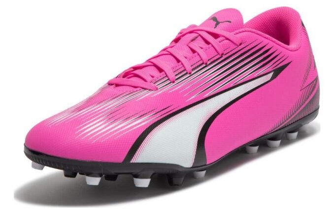 Botas de fútbol Ultra Play MG “Rosa, Blanco y Negro”
