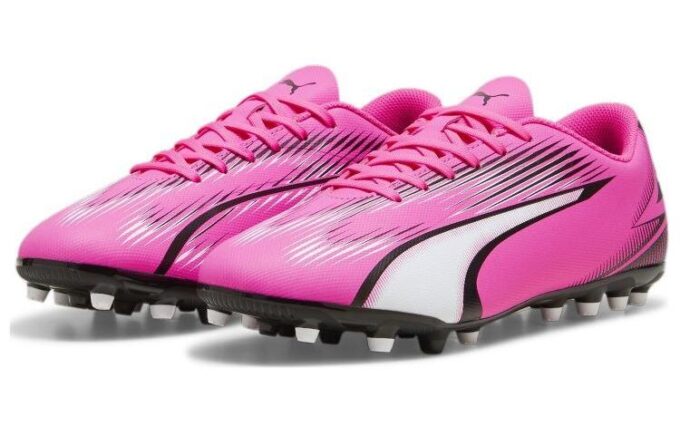 Botas de fútbol Ultra Play MG “Rosa, Blanco y Negro”