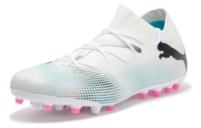 Botas Future 7 Match MG “Blanco, Azul y Rosa”