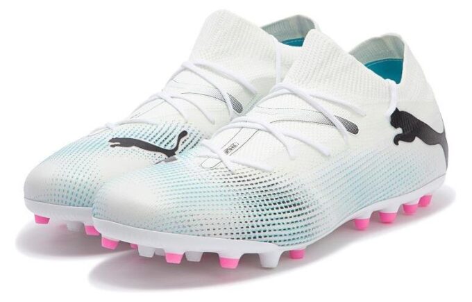 Botas Future 7 Match MG “Blanco, Azul y Rosa”
