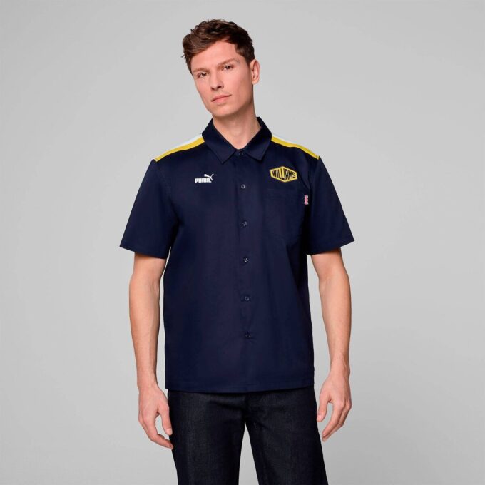 Camisa con botones delanteros para hombre de Williams Racing Camisa con botones delanteros para hombre de Williams Racing