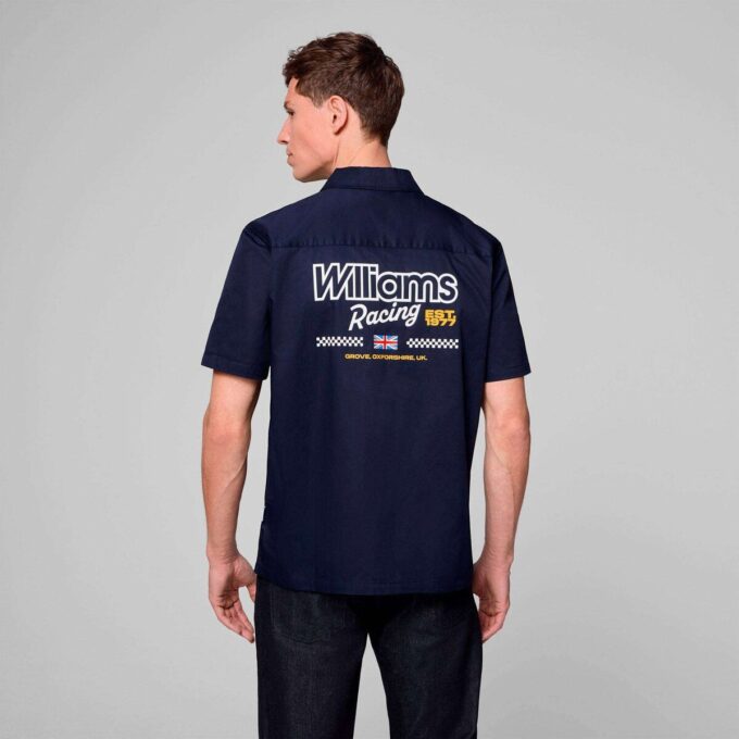 Camisa con botones delanteros para hombre de Williams Racing Camisa con botones delanteros para hombre de Williams Racing