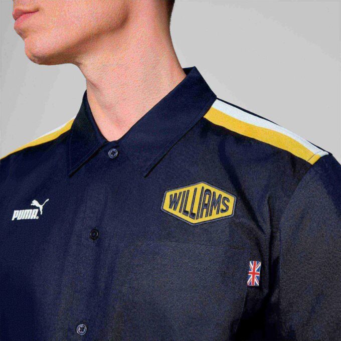 Camisa con botones delanteros para hombre de Williams Racing Camisa con botones delanteros para hombre de Williams Racing
