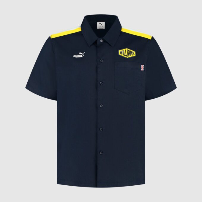 Camisa con botones delanteros para hombre de Williams Racing Camisa con botones delanteros para hombre de Williams Racing