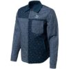 Camisa reversible con estampado de cachemira en azul, gris y negro