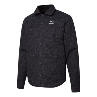 Camisa reversible con estampado de cachemira en negro