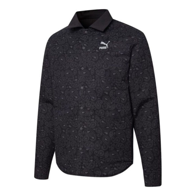 Camisa reversible con estampado de cachemira en negro