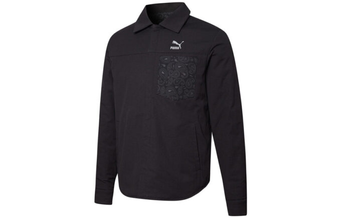 Camisa reversible con estampado de cachemira en negro