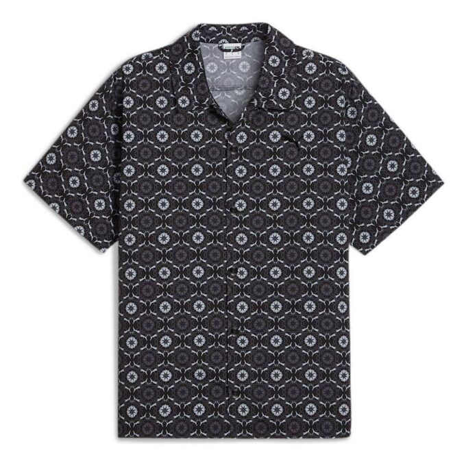 Camisa tejida clásica New Prep AOP “Negra”
