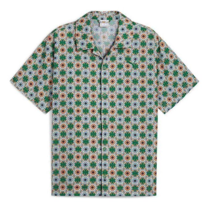 Camisa tejida clásica New Prep AOP “Verde”