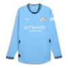 Camiseta auténtica de local de manga larga del Manchester City 2024/25 “Azul”