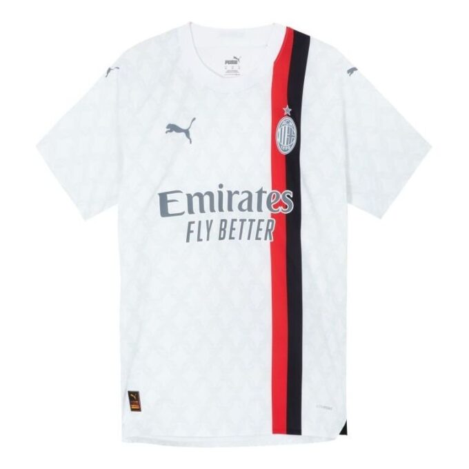 Camiseta auténtica de visitante del ACM con el logotipo “Blanca”