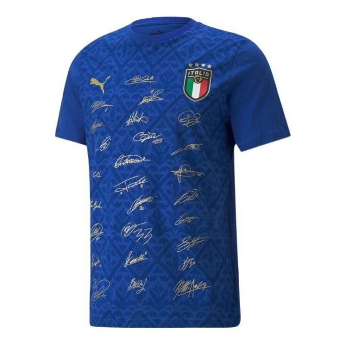 Camiseta azul del equipo ganador de la selección italiana 2021-2022
