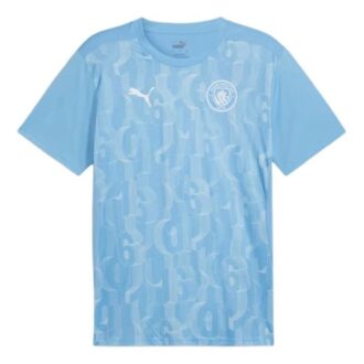 Camiseta azul del Manchester City antes del partido