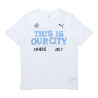 Camiseta blanca de ganador del Manchester City 20/21