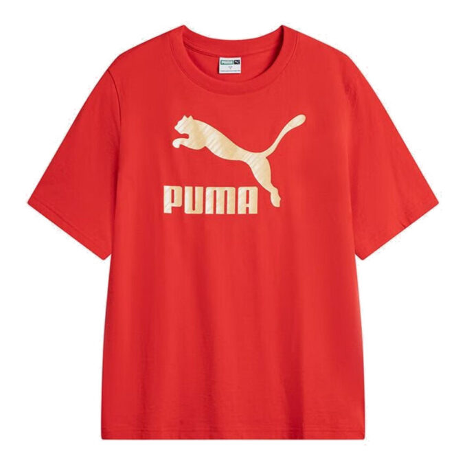 Camiseta clásica de manga corta GS “Rojo y dorado”