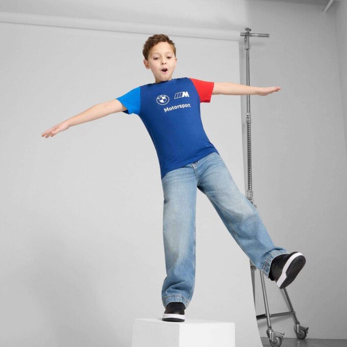 Camiseta con el logotipo de BMW M Motorsport Essentials para niños grandes Camiseta con el logotipo de BMW M Motorsport Essentials para niños grandes