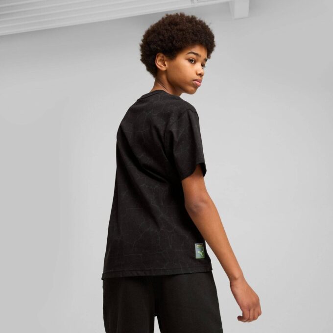Camiseta con estampado relajado integral para niños grandes de HOOPS x TMNT Camiseta con estampado relajado integral para niños grandes de HOOPS x TMNT