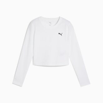 Camiseta corta de manga larga para mujer con elementos esenciales de armario