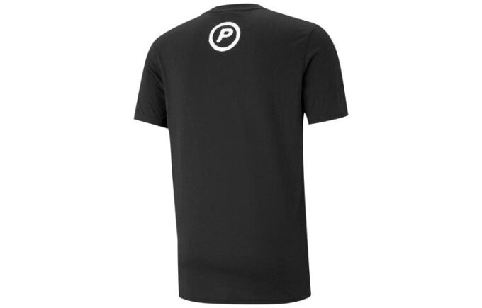 Camiseta de baloncesto de manga corta para hombre con espalda P, color negro y blanco