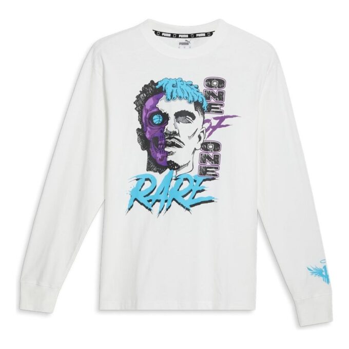 Camiseta de baloncesto de manga larga PUMA x MELO Blue Hive “Blanca”