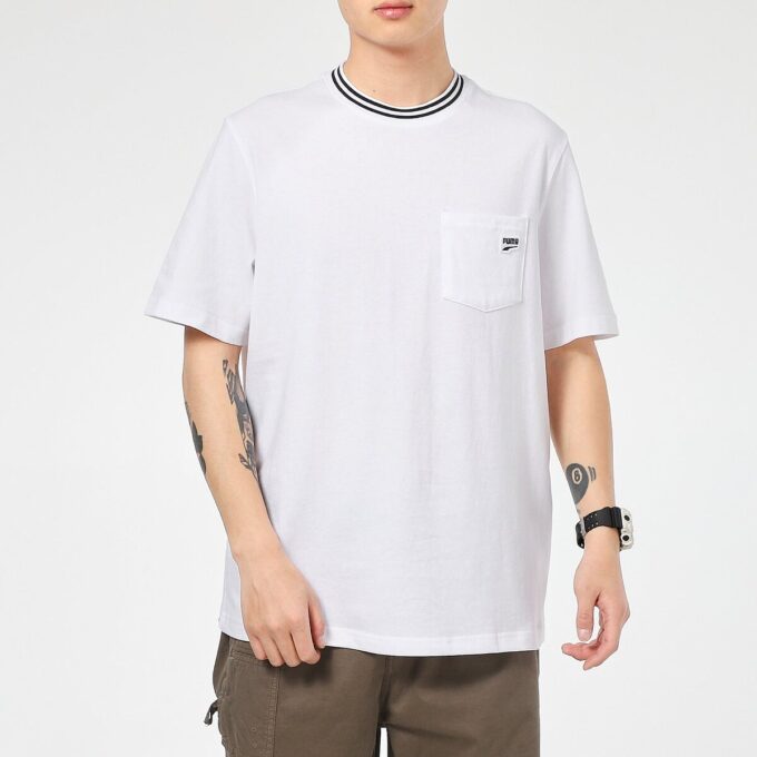 Camiseta de bolsillo Downtown “Blanca y negra”