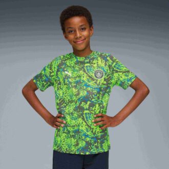 Camiseta de calentamiento de fútbol para niños grandes del Manchester City antes del partido