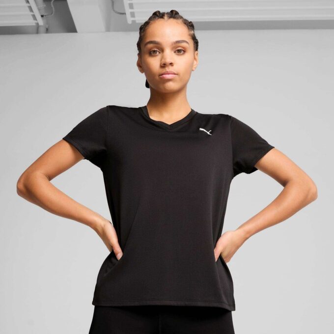 Camiseta de entrenamiento con cuello en V para mujer Train All Day Essentials Camiseta de entrenamiento con cuello en V para mujer Train All Day Essentials