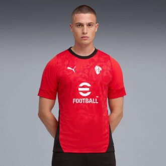 Camiseta de entrenamiento de fútbol de manga larga para hombre del AC Milan