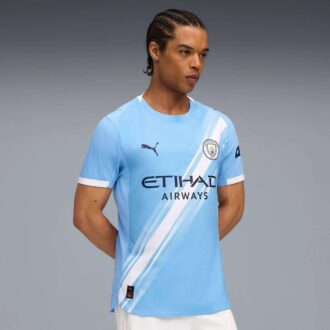 Camiseta de fútbol auténtica de local del Manchester City 25/26 para hombre