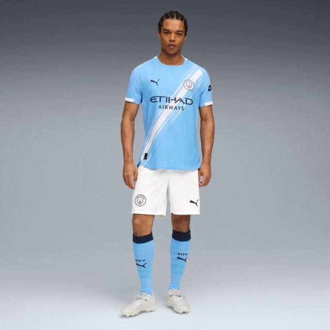 Camiseta de fútbol auténtica de local del Manchester City 25/26 para hombre Camiseta de fútbol auténtica de local del Manchester City 25/26 para hombre
