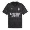 Camiseta de fútbol auténtica del AC Milan X Pleasures para hombre, color negro y blanco