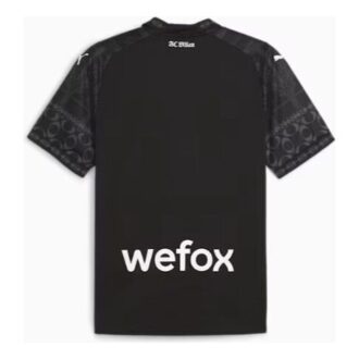 Camiseta de fútbol auténtica del AC Milan X Pleasures para hombre, color negro y blanco