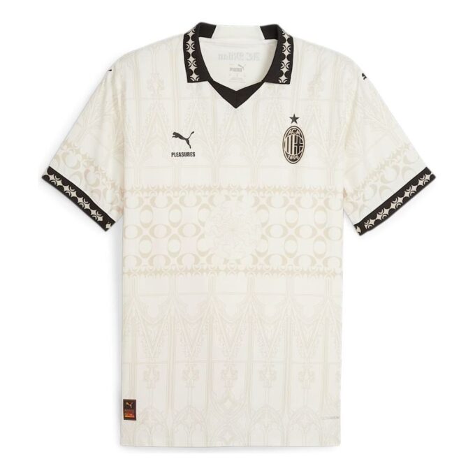 Camiseta de fútbol auténtica PUMA x PLEASURES del AC Milan en beige